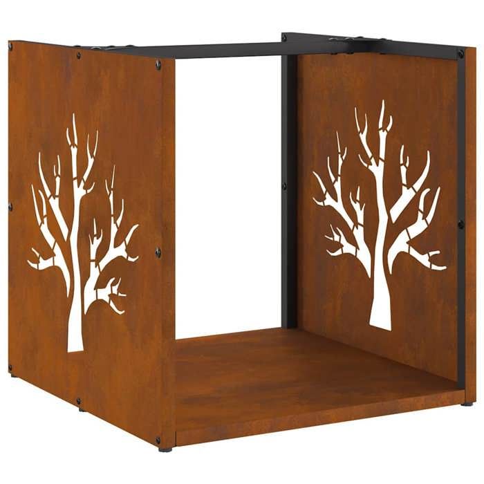 VidaXL Étagère à bois 40x40x40 cm acier résistant aux intempéries 864248