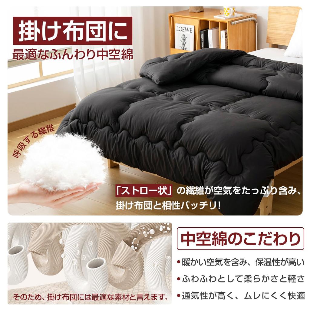 Matdeco Single Ink Black Ink SEK Hygiene Odor Dust Mite Suitable for and Winter Comforter, (12-Grid), 150x210cm, Black, 1.6kg, 1.6kg, Washable,