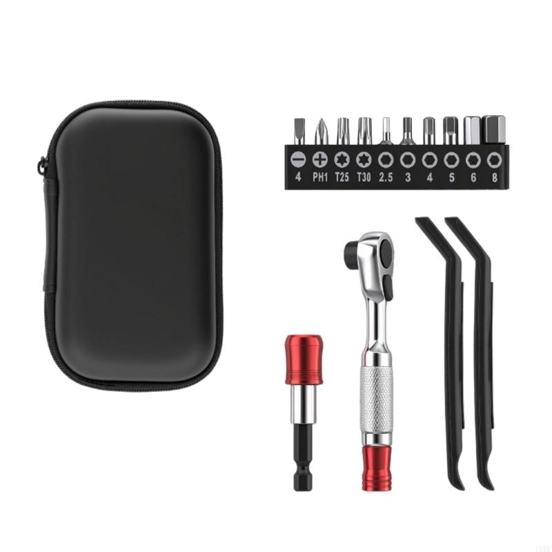   Professional Bike Tool Bag Set 14Pcs Alloy Steel Ratchet Wrench Accessories