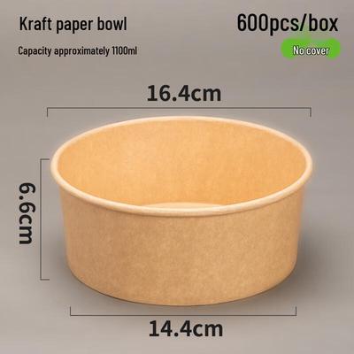 Disposable Kraft Paper Salad & Lunch Bowl, 1100ml