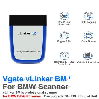 VLinker BM+ Car OBD Scanner Tool for BMW Car Flash Hidden Bimmercode Dedicated ELM327 Bluetooth 4.0 For Android IOS Car Code Reader Scanner Tool