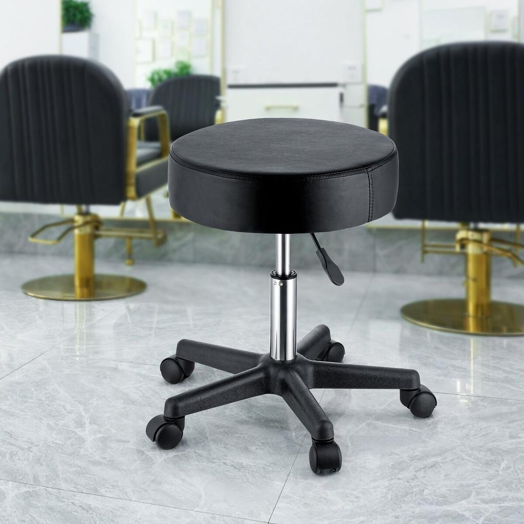 Rolling Stools with Wheels, 400 LBS Weight Capacity Adjustable Height Stool with Ultra-Thick Seat Cushion, Swivel Stools Chair for Salon, Bar, Home,