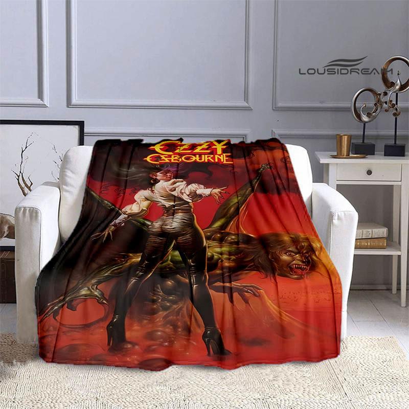 Ozzy osbourne printed blankets picnic blanket Warm Flannel blankets Soft and comfortable blanket bed linings Birthday Gift