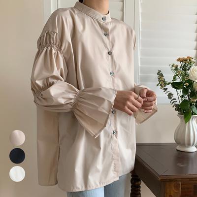 Primavera e Outono Nova Camisa Design Feminino Manga Lanterna Edição Grande Top Nicho Feminino