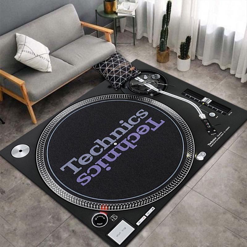 Vintage Record Player Floor Mat: Durable Carpet for Living Room, Entrance & Doormat