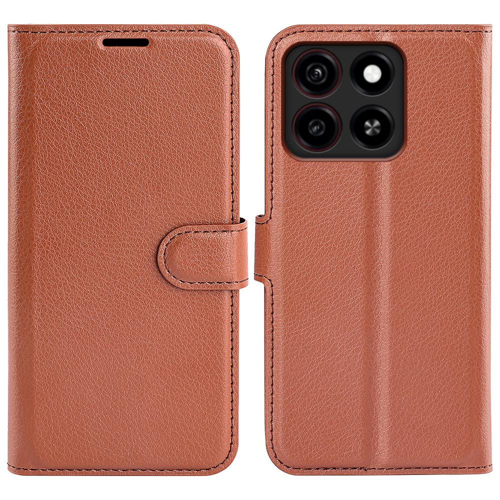 For ZTE Blade A35 Case Litchi Texture Shockproof Leather Wallet Phone Cover