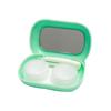 AUGEN Travel Contact Lens Case Cat Green with Mirror, Solution Bottle, Lens Plucker and Lens Holder Stick (Pack of 2)