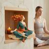 Yoga Girl Resin Ornaments Meditation Tranquility And Balance Figurine with Artistic Leaf Design Sculpture