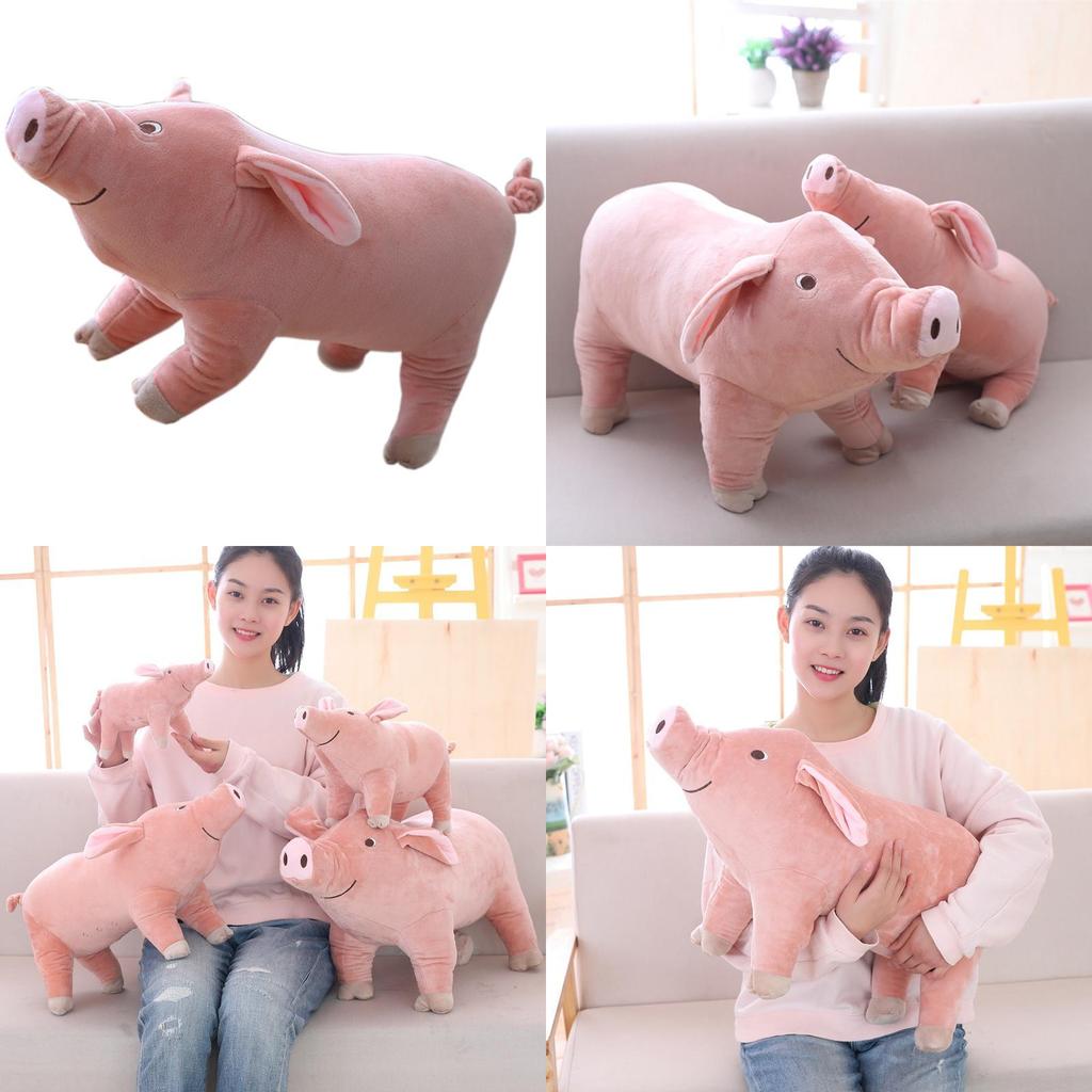 Lovely Beach Pig Shaped Plush Toy With Cotton Filling In Four Sizes For Gift And Collectibles