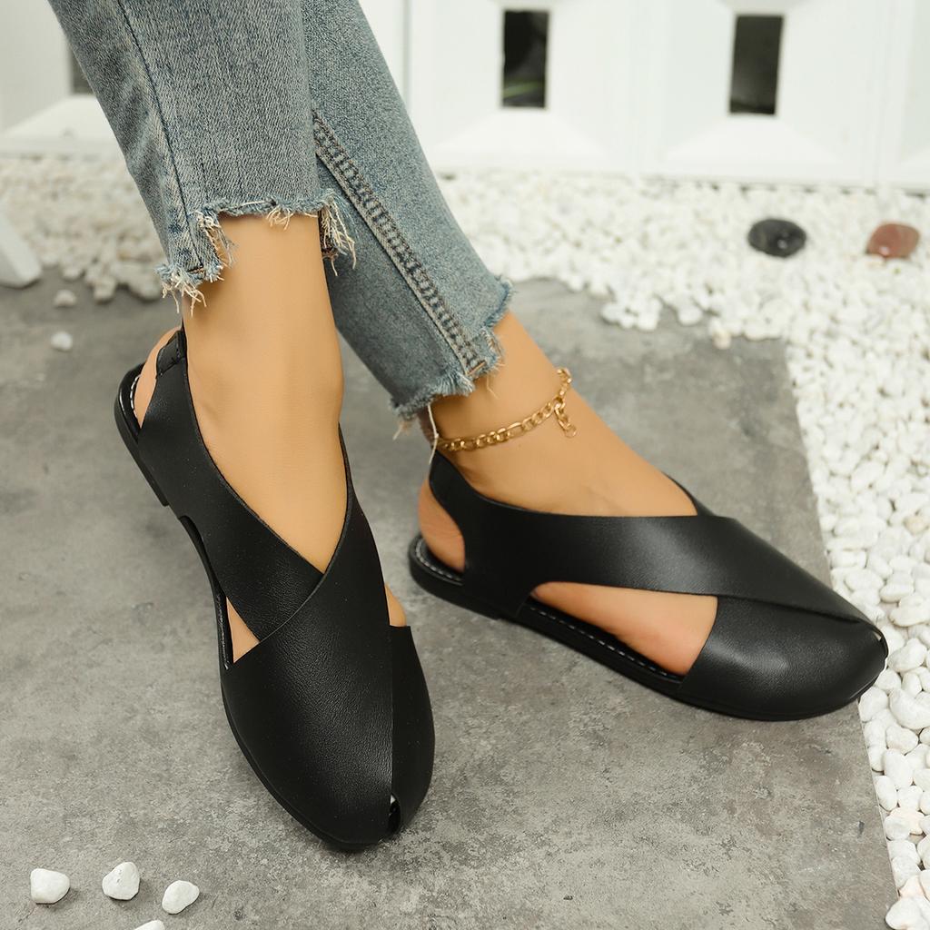 Fashion Retro Women Sandals Soft Sole Casual Girl Ugly Cute Shoes Summer New Flat Heel Peep Toe Sandals Minimalist Rome Shoes for Women