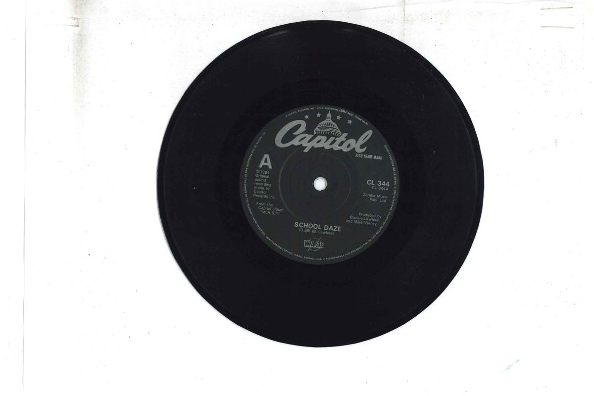 

7inch Record W.A.S.P. - School Daze / Paint It Black CL344 CAPITOL UK Rock Used