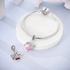 Charms Copperpink Scissors Tape Measure Skirt Pendants Fit Charms Plataoriginal Bracelet Beads Women Jewellery Making