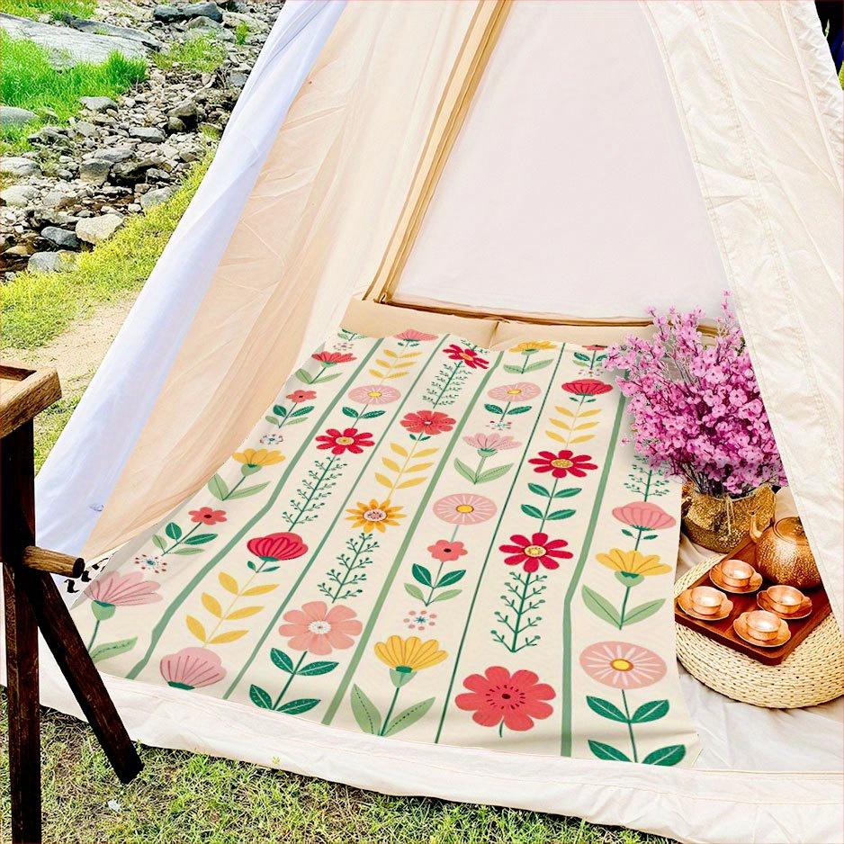 Vintage Floral Meadow Blanket Reversible Flannel Throw for Cottagecore Charm AllSeason Comfort Nostalgic Beauty Gift