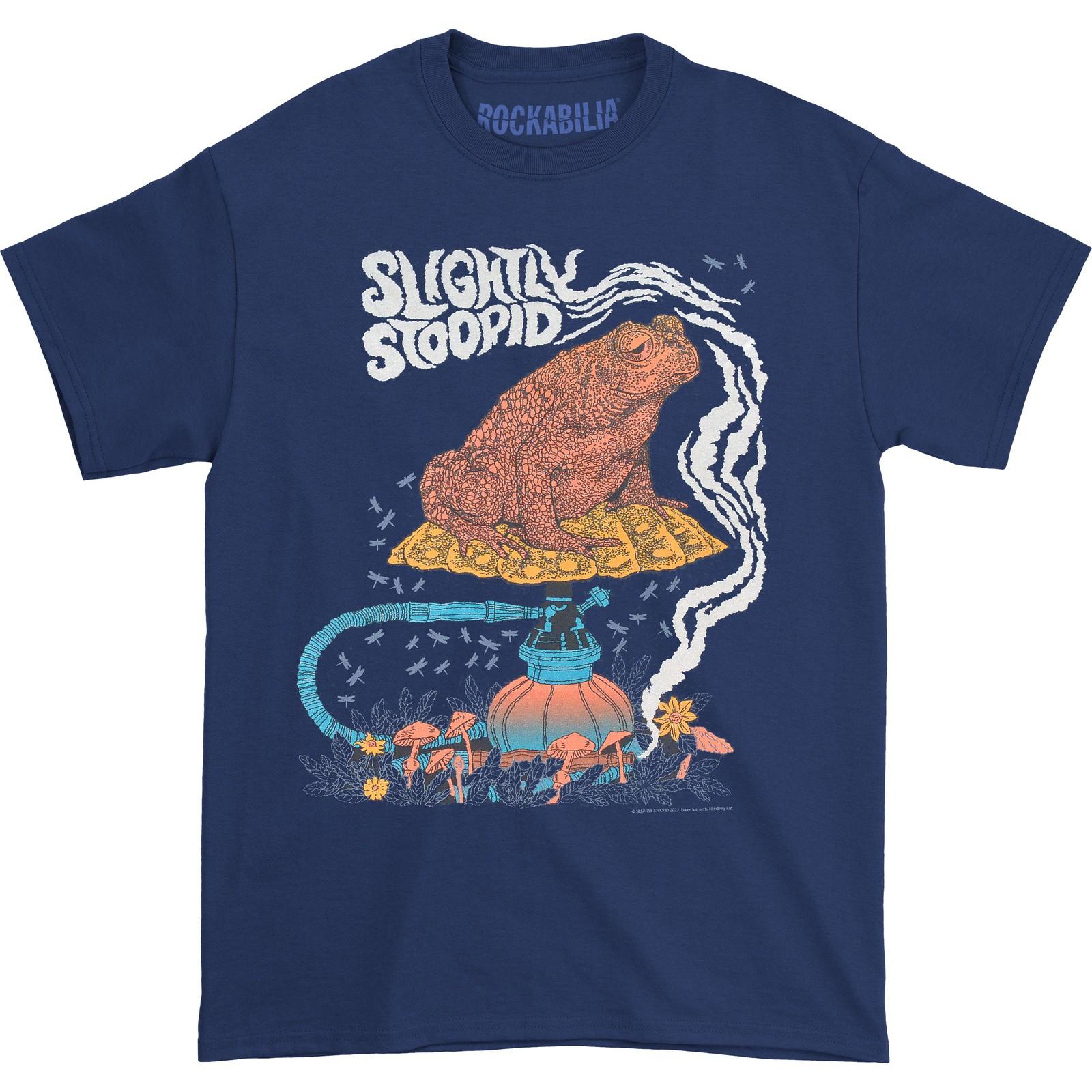 Men s Slightly Stoopid Smoking Toad Slim Fit T-shirt X-Large Navy L