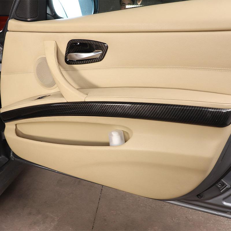 ABS Carbon Fiber Car Interior Door Armrest Side Decoration Strip Trim Cover For BMW 3 Series E90 2005-2012 Car Accessories