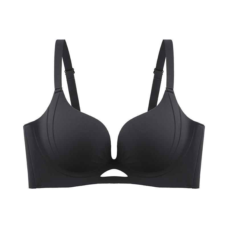 Sexy new gathering support, lift secondary breasts, seamless breathable water droplets, hollow bra cover