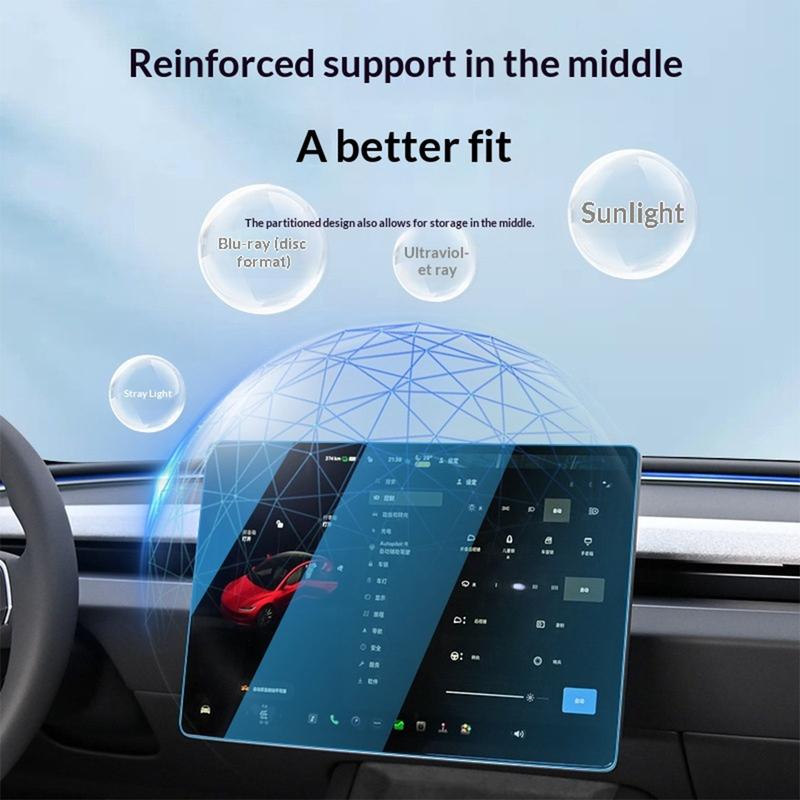 Tempered Glass Film Protector For Tesla Model YL Y Juniper 2025‑2026/3 Highland 2024-2026 Rear Row Center Control Screen Protect