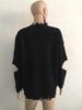 2025 Autumn European-American Mid-Length Ripped Plus Size Knit Sweater