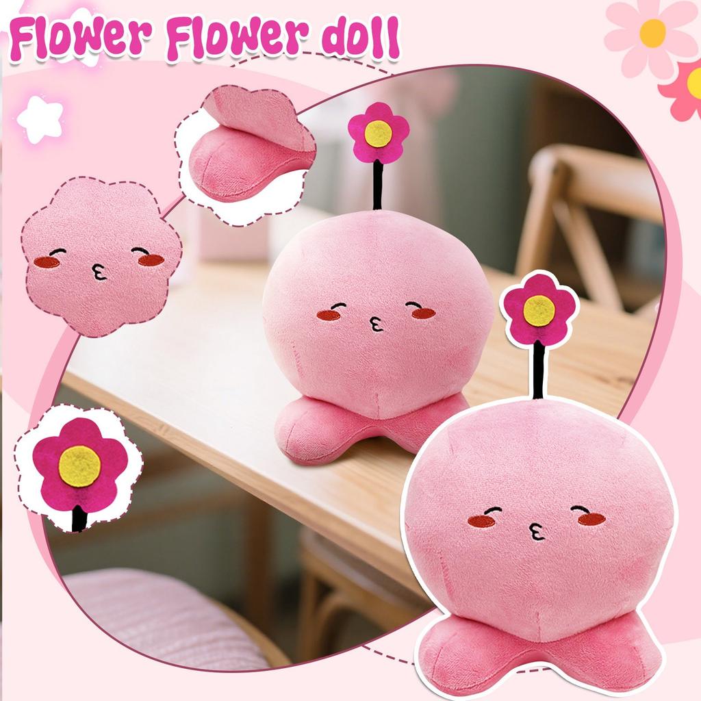 Plush Toy Soft Stuffed Doll with Flower Detail Octopus Shape for Home Office Decoration and Gift for All Ages