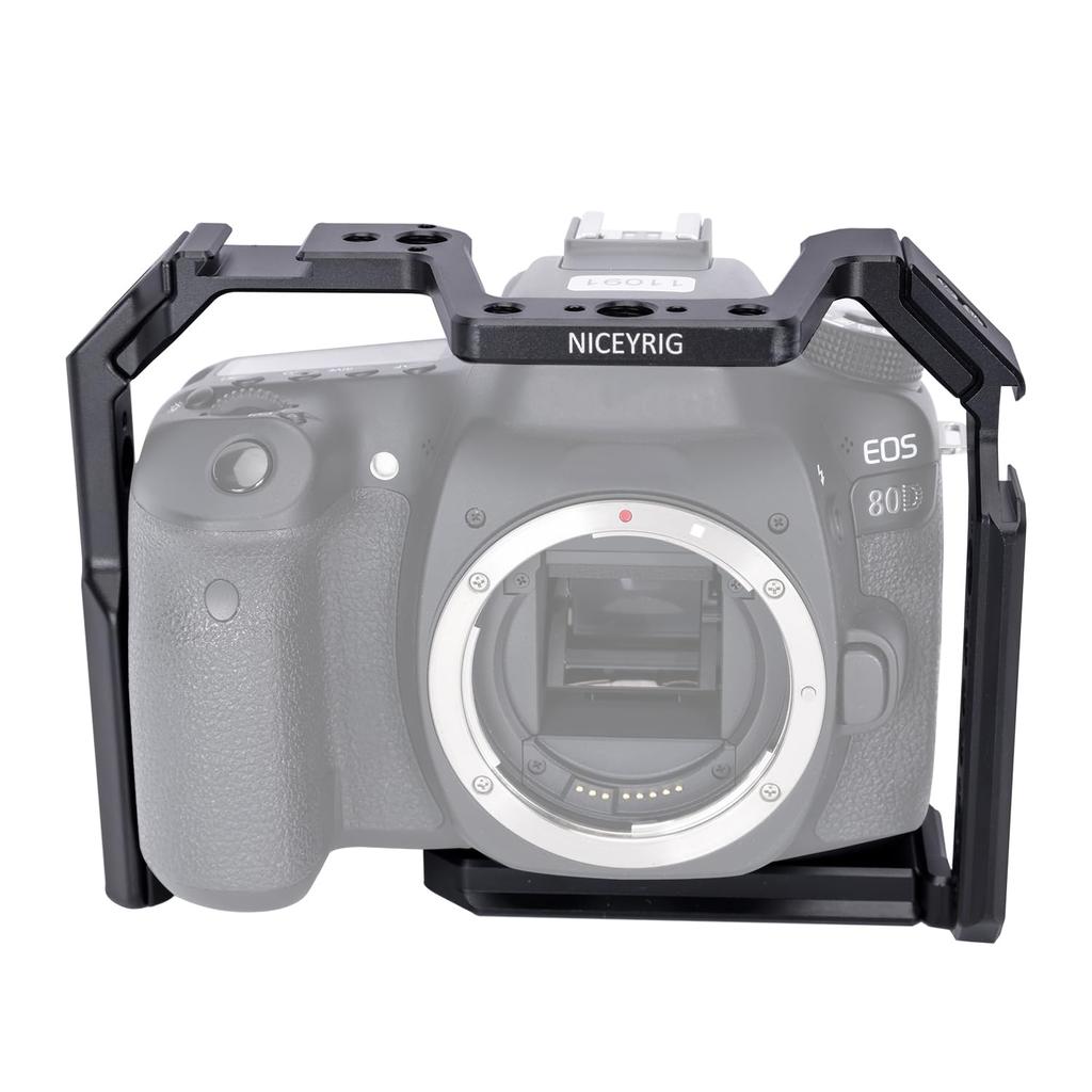 NICEYRIG Canon Dedicated Expansion Camera Cage with NATO Easy To DSLR Camera Rig for Canon Video Shooting 371 90D/80D/70D Cage, Rail, Lightweight,