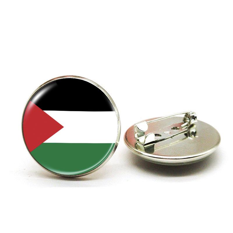 Cross Palestine Flag Peace Gem Alloy Brooch