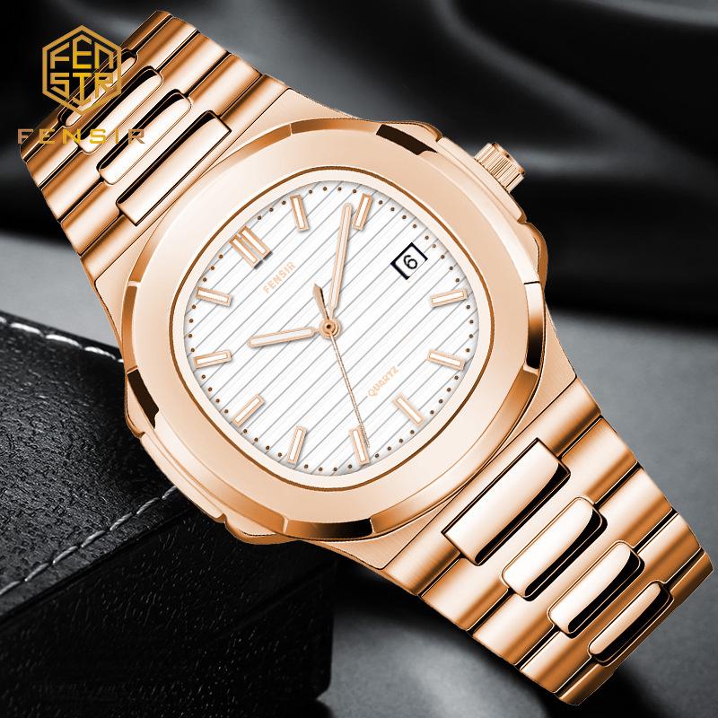 Fins 2030 Nautilus Reloj de Cuarzo Cuadrado para Hombre con Calendario - Diseño Moderno y Único