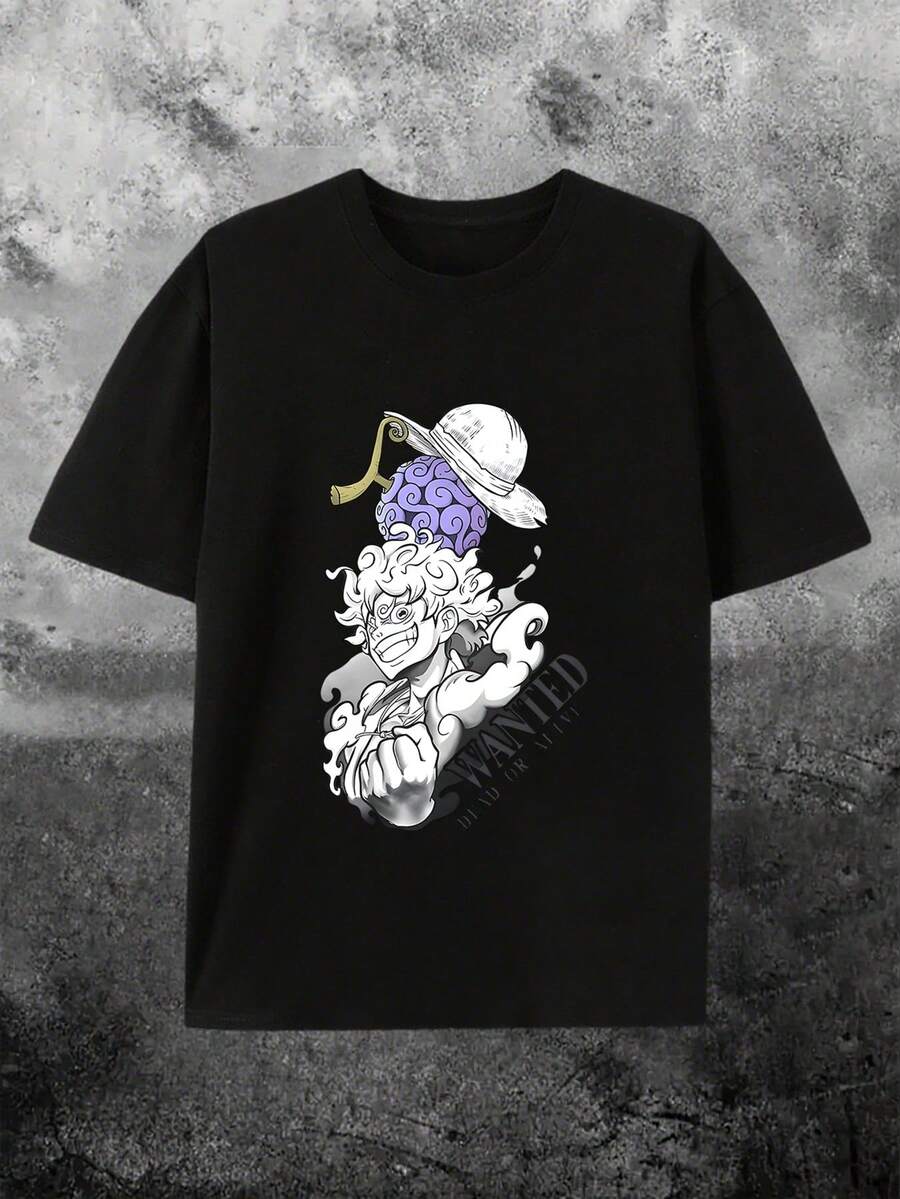 

Cartoon Anime Rubber Fruit Print, Summer Wear Unisex s Pure Cotton T-Shirt XL