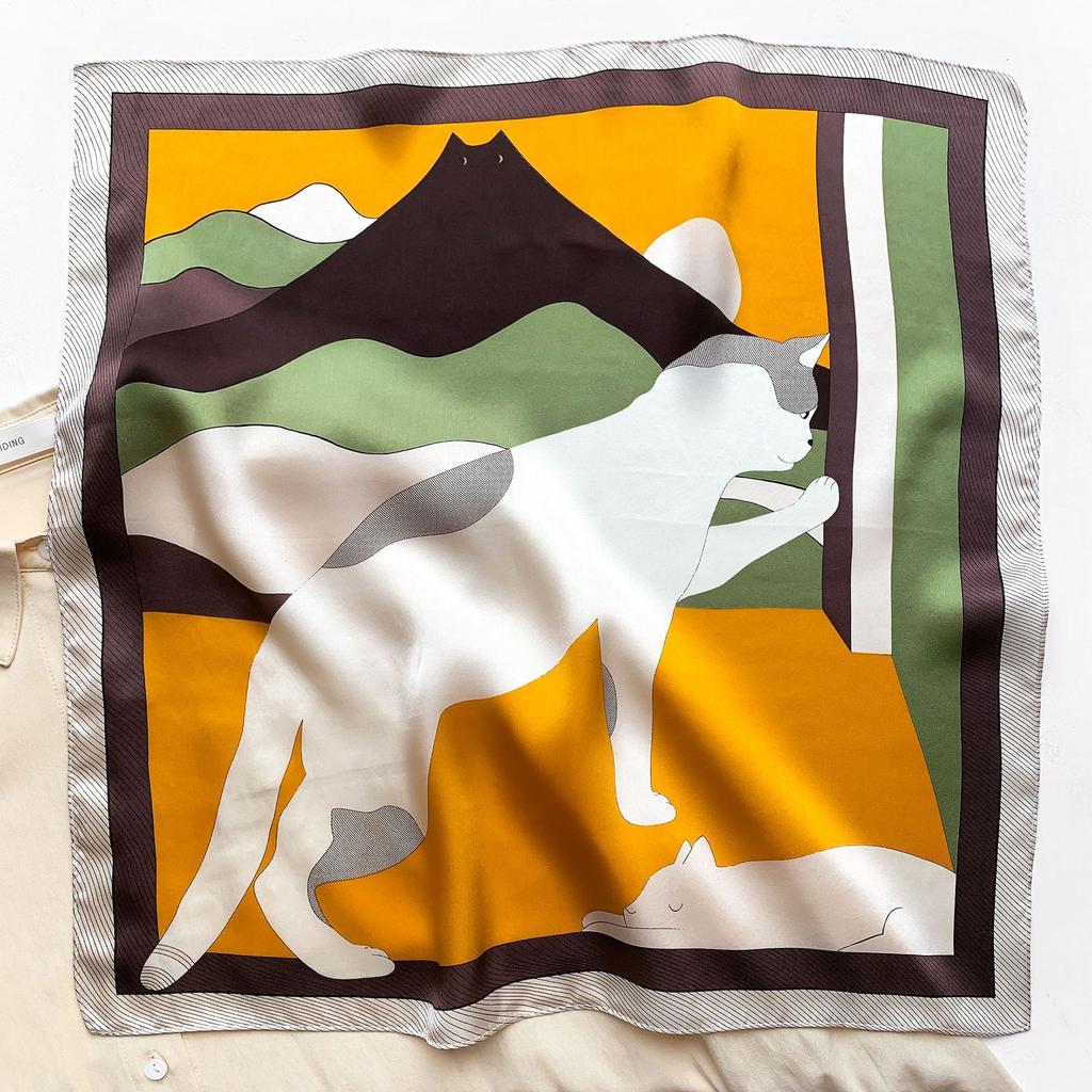 53 * 53 cm Mulberry Silk Lite firkantet skjerf Multifunksjonelt Profesjonell motedekorasjon Silkeskjerf for vår- og høstvarmesjal