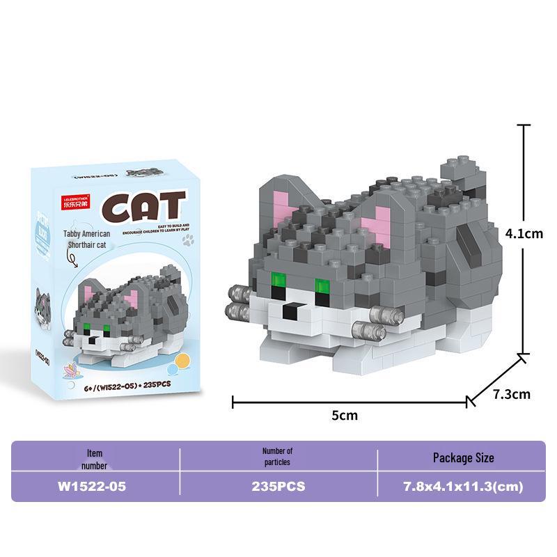 Lele Brothers Micro-Particle Building Blocks Orange Cat Model - Compatible with Lego Educational Toy for Kids