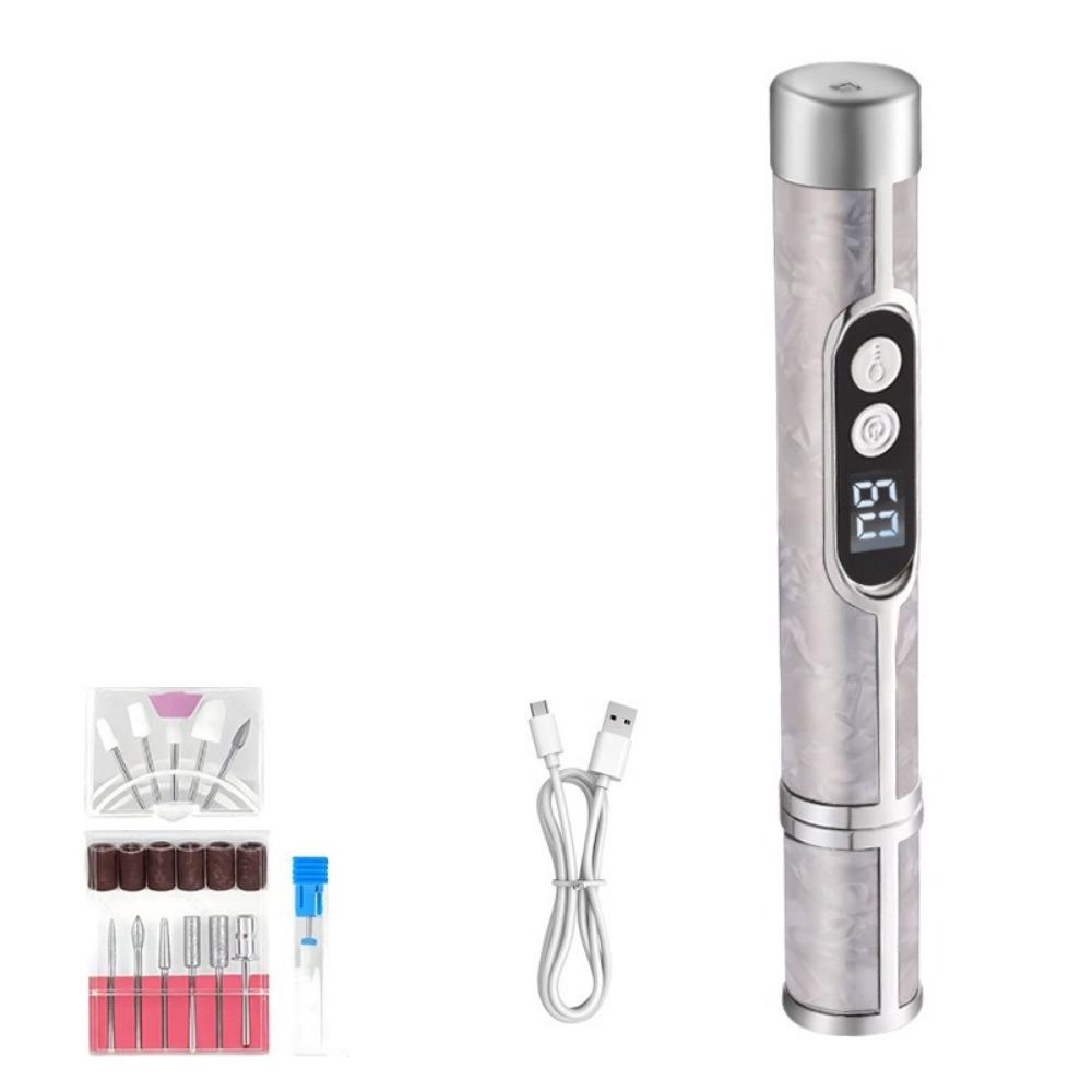 Rechargeable Nail Drill Machine High Speed Nail Polisher Professional Nail Grinder Set Pedicure серый