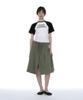 PARTIMENTO WOMEN Foldover Waist Midi Skirt_Khaki Green