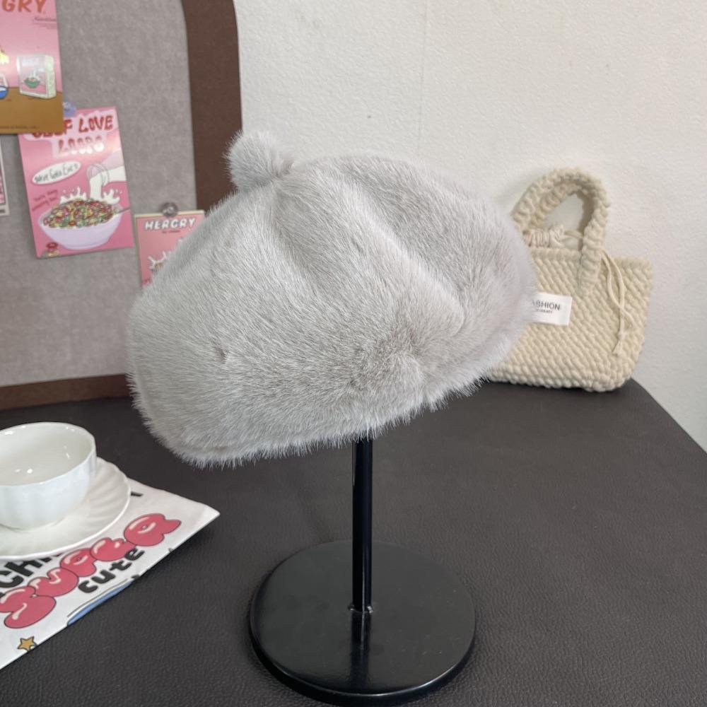 Winter New Foreign Style Warm Beret Mink Thickened Pumpkin Fashion Trend Versatile Women's Hat