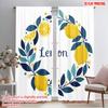 2pcs 2D Flat Printing Window Curtains Lemon Floral Leafy Design 100% Polyester Fabric Without Electricity Seasonal Party &