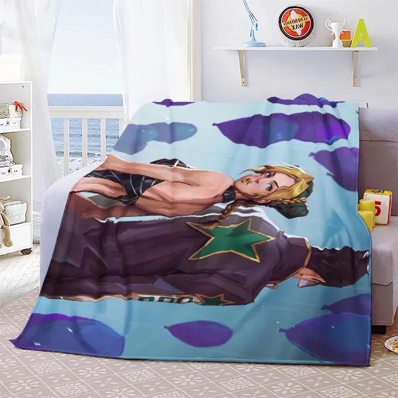 Summer Blankets Sofa Bedspread Couch Home Living Room Decor Anime JoJo Bizarre Adventure Print Flannel Throw Blanket Soft Warm