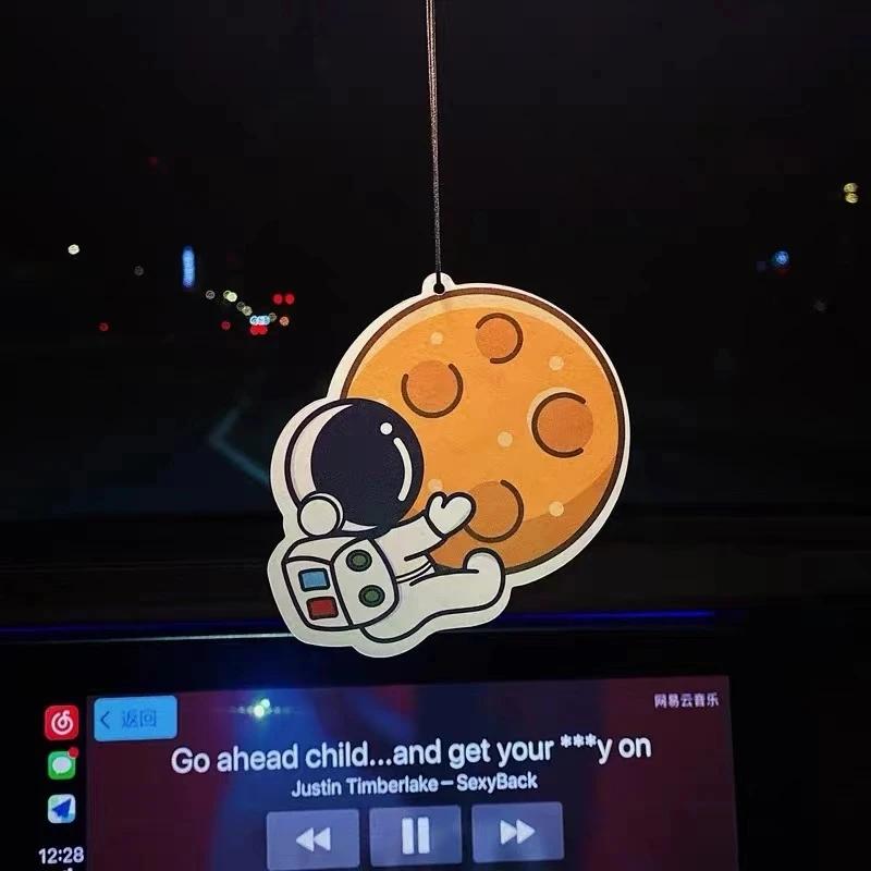 Car Fragrance Hanging Piece Cute Astronaut Car Rearview Mirror Hanging Perfume Piece Auto Interior Decoration Car Accessories