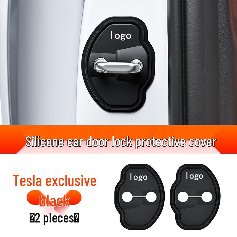Tesla Door Lock Shock Absorbing Pad for Model 3/Y/S/X - Refreshed Car Door Lock Buckle Cover