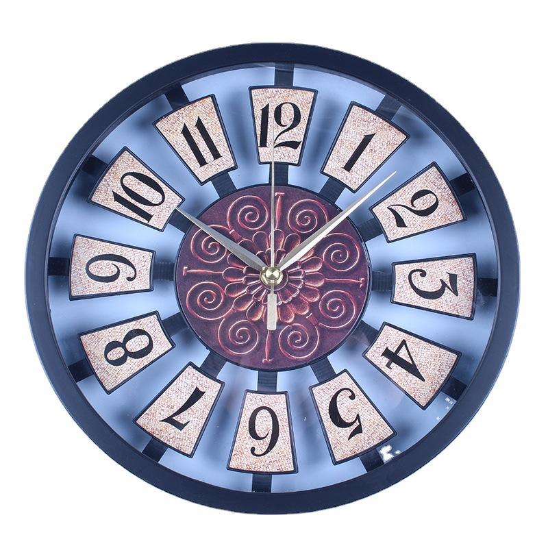 Retro Silent Wall Clock Living Room Home Bedroom Fashion Wall Clock Simple Creative Clock Personalized Restaurant Clock