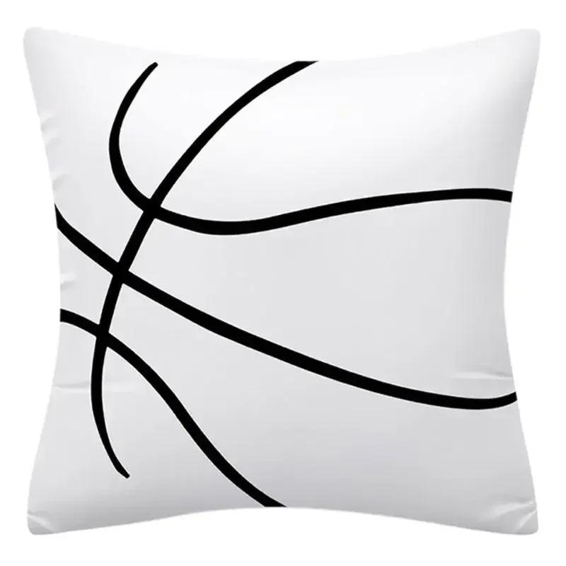 Vikama Sports-Themed Rugby And Basketball Decorative Square Cushion Cover, Suitable For Cars, Sofas, Offices, And Home Decor