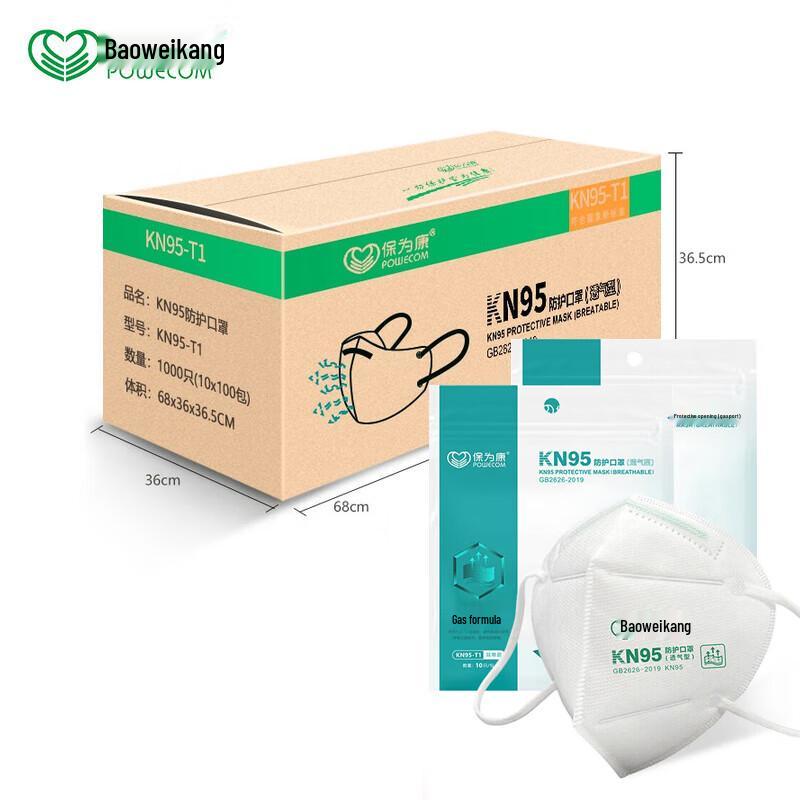 Baoweikang KN95 Breathable Dust Mask, 800 Pack