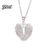 Angelic Charm Necklace Angel Wings Rhinestone Hug Guardian Pendant Blessings