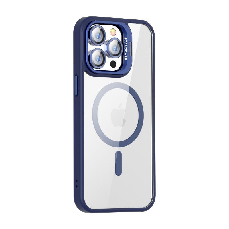 

Роскошный чехол-подставка с магнитом для iPhone 17 16 15 14 13 12 11 Pro Max, чехол для беспроводной зарядки Magsafe, с защитой объектива for iPhone 13
