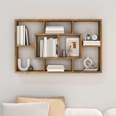 Wall Shelf Smoked Oak 85 X 16 X 52.5 Cm Particleboard