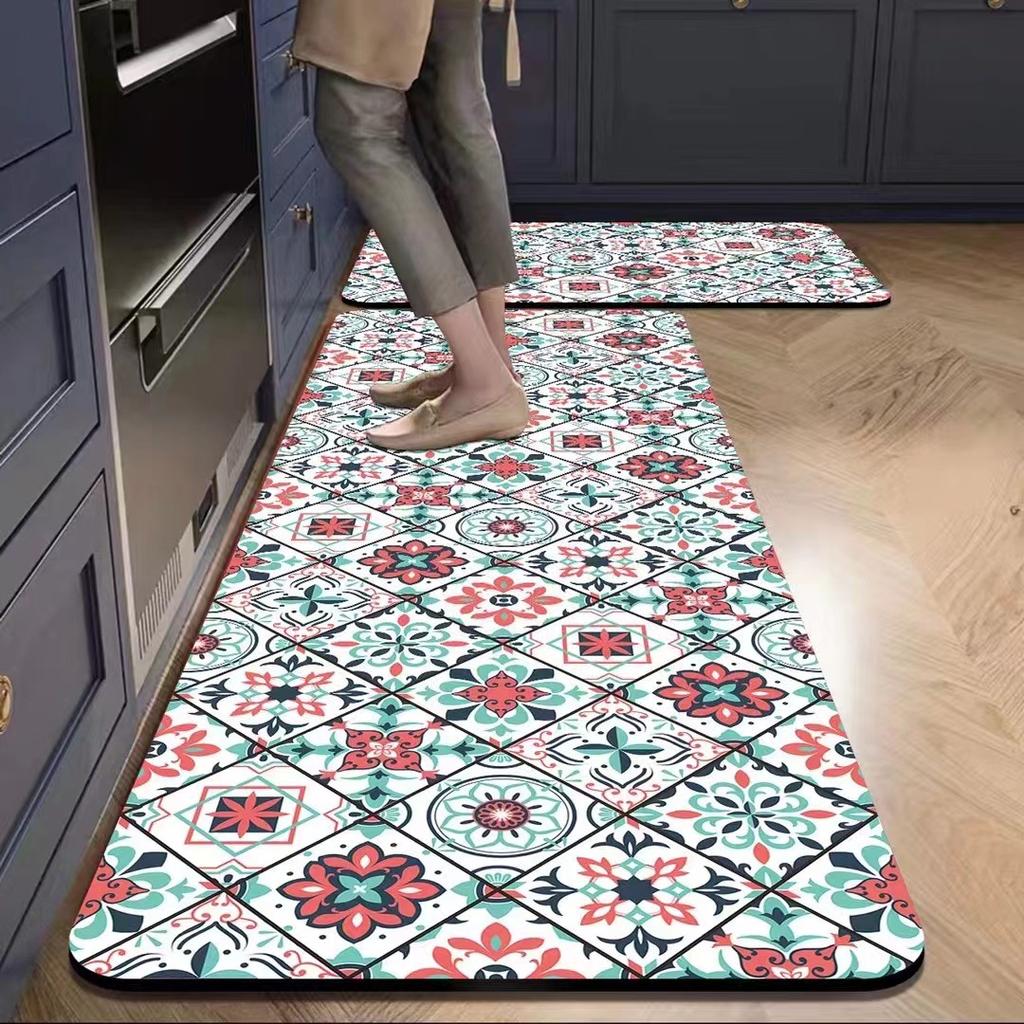 American Retro Kitchen Mat, Soft and Non-slip Entrance Door Mat, Corridor and Laundry Room Carpet, Home Decoration