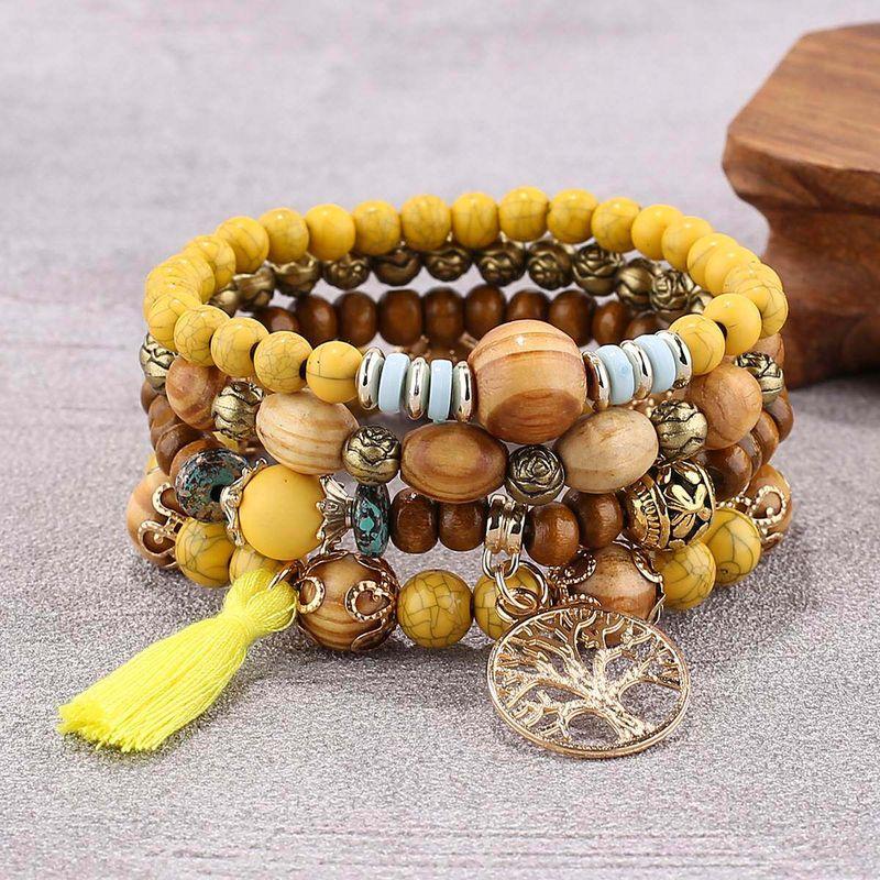 Multi-Layer Elastic Bracelet Fashion Wooden Bead