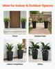 Tall Planters Set of 2, 550 mm Large Outdoor Taper Planters for Outdoor Indoor Plants, Front Porch Plastic Modern Flower Pots with Casters, Inner Pot