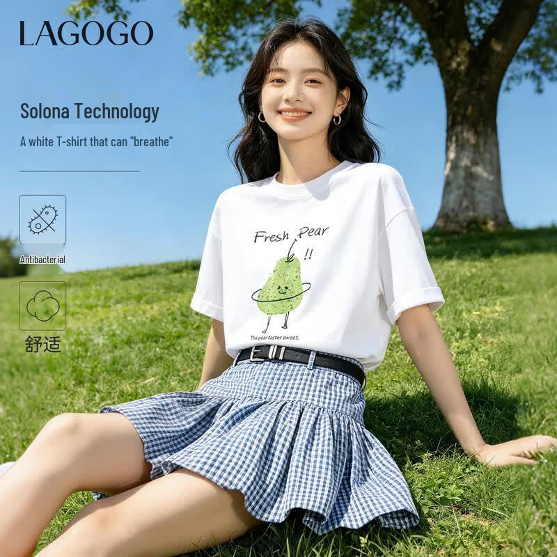 LAGOGO Women s Printed Loose-Fit T-Shirt M