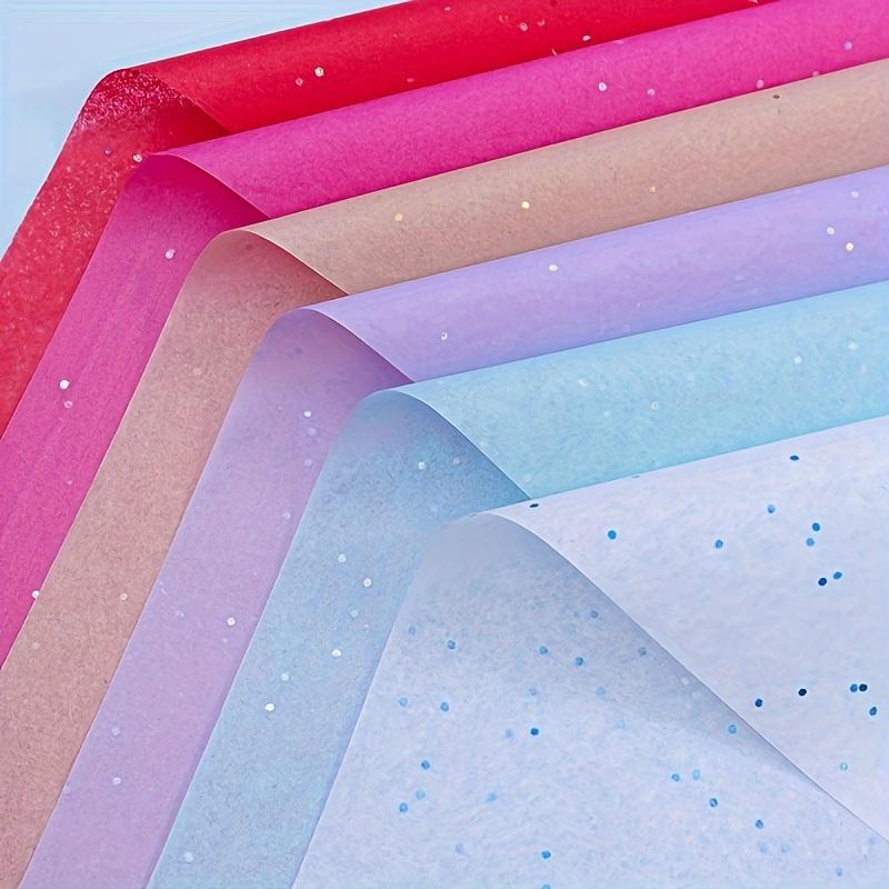2Packs(10 Sheets Per Pack) 20X26Inches Shiny Glitter Craft Wrapping Paper Semi-transparent Floral Wrapping Paper  Bouquet Gift Wrapping Craft Paper