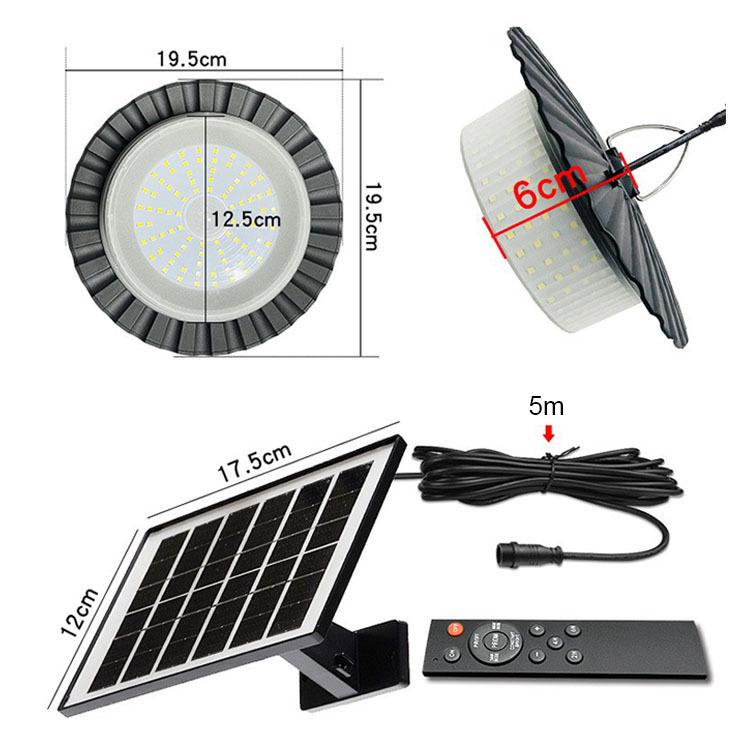 Solar-Powered LED Pendant Light for Indoor/Outdoor Use in Gazebos and Gardens