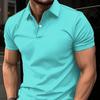 New Men's Casual Solid Colour Buttons Short-sleeved T-shirt Beaded Ground Small Twill POLO Shirt Men