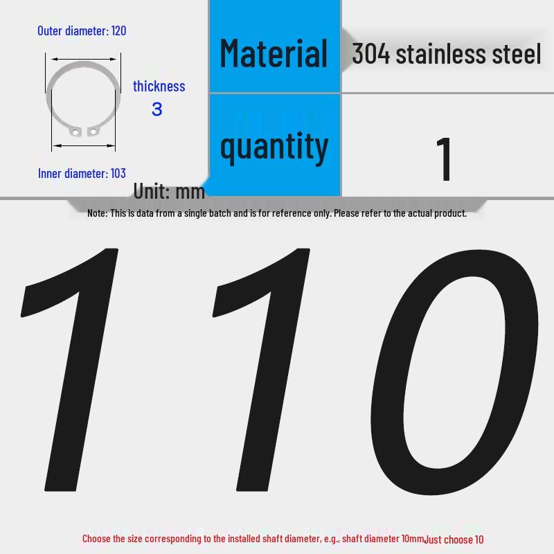 304 Stainless Steel Snap Ring for 3-200 Bearing